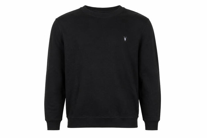 AllSaints Men’s Black Large Pullover Crew Neck Logo Sweatshirt