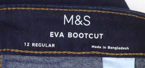 Marks and Spencer Women’s Blue UK 12 Regular Eva Bootcut Stretch Jeans