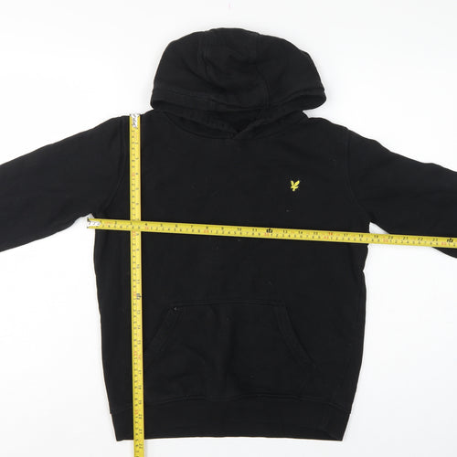 Lyle & Scott Boys Black 12-13 Years Pullover Hoodie Logo Fleece