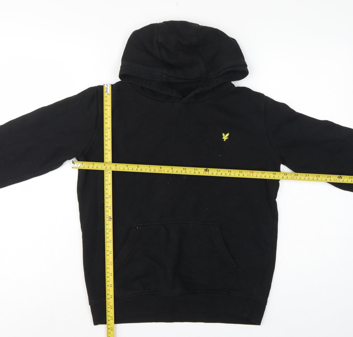 Lyle & Scott Boys Black 12-13 Years Pullover Hoodie Logo Fleece