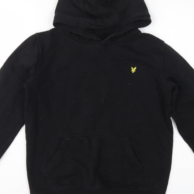 Lyle & Scott Boys Black 12-13 Years Pullover Hoodie Logo Fleece