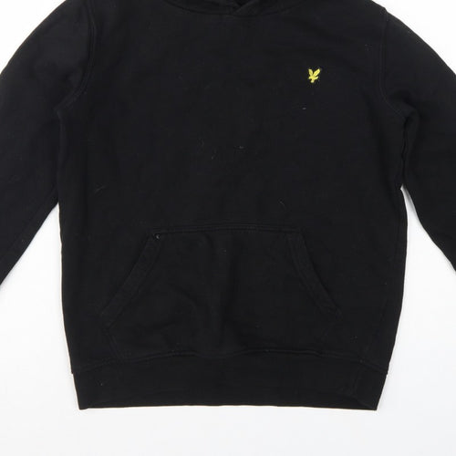 Lyle & Scott Boys Black 12-13 Years Pullover Hoodie Logo Fleece