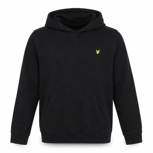 Lyle & Scott Boys Black 12-13 Years Pullover Hoodie Logo Fleece