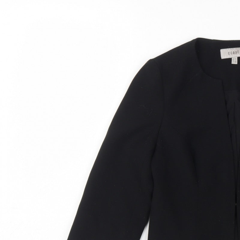 Coast Women’s Black UK 10 Tailored Lined 3/4 Sleeve Open Blazer