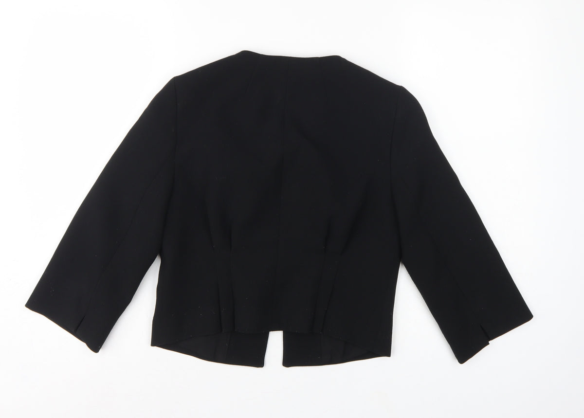 Coast Women’s Black UK 10 Tailored Lined 3/4 Sleeve Open Blazer