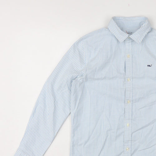 Vineyard Vines Boys Blue White Stripe M 12-13 Long Sleeve Shirt