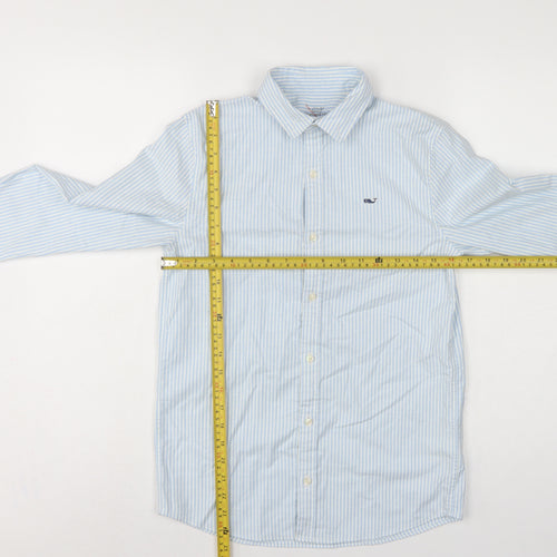 Vineyard Vines Boys Blue White Stripe M 12-13 Long Sleeve Shirt