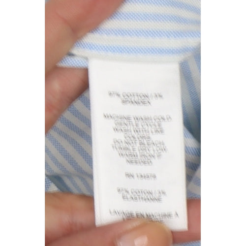 Vineyard Vines Boys Blue White Stripe M 12-13 Long Sleeve Shirt
