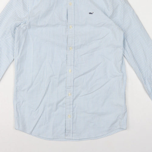 Vineyard Vines Boys Blue White Stripe M 12-13 Long Sleeve Shirt