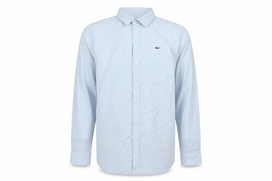Vineyard Vines Boys Blue White Stripe M 12-13 Long Sleeve Shirt