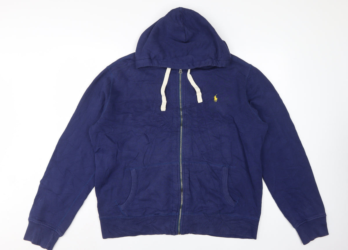 Polo Ralph Lauren Men’s Blue XL Full Zip Hooded Logo Hoodie