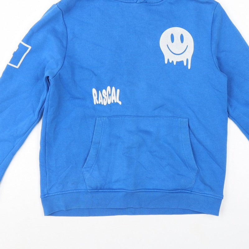 Rascal Boys Blue 13-14 Years Pullover Graphic Print Hoodie Fleece