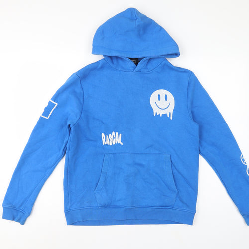 Rascal Boys Blue 13-14 Years Pullover Graphic Print Hoodie Fleece