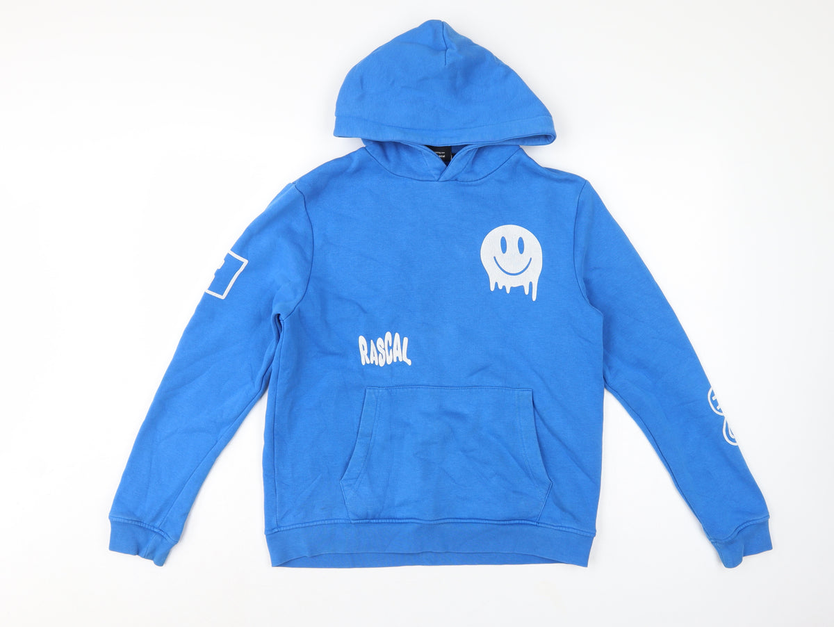 Rascal Boys Blue 13-14 Years Pullover Graphic Print Hoodie Fleece