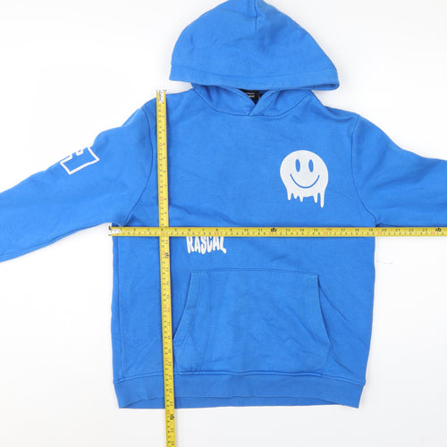 Rascal Boys Blue 13-14 Years Pullover Graphic Print Hoodie Fleece