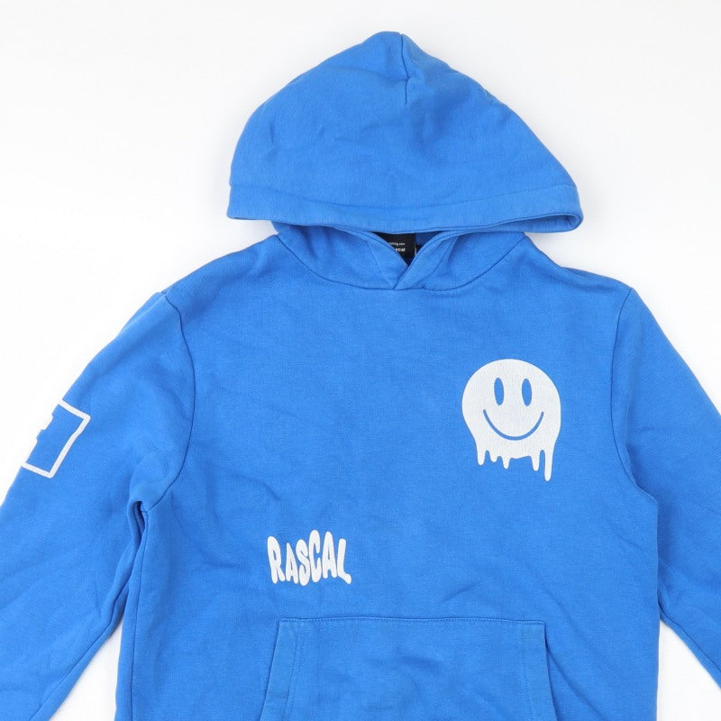 Rascal Boys Blue 13-14 Years Pullover Graphic Print Hoodie Fleece