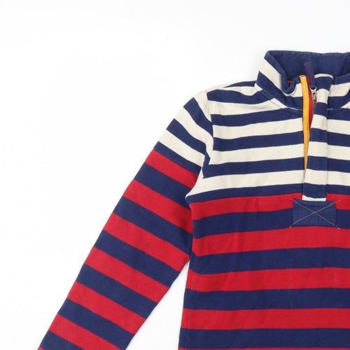 Joules Girls Multicoloured 11-12 Years Striped 1/4 Zip Rugby Sweatshirt