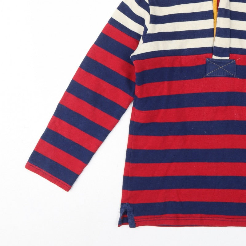 Joules Girls Multicoloured 11-12 Years Striped 1/4 Zip Rugby Sweatshirt