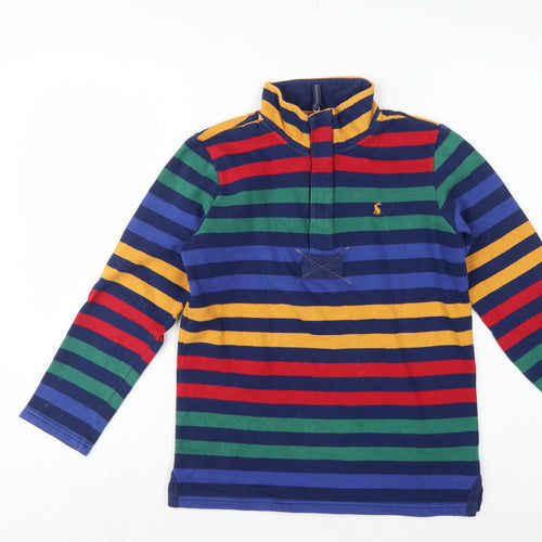 Joules Boys Multicoloured 11-12 Years 1/4 Zip Striped Sweatshirt