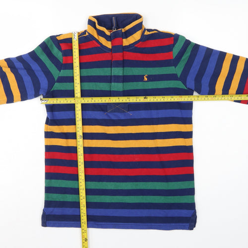 Joules Boys Multicoloured 11-12 Years 1/4 Zip Striped Sweatshirt