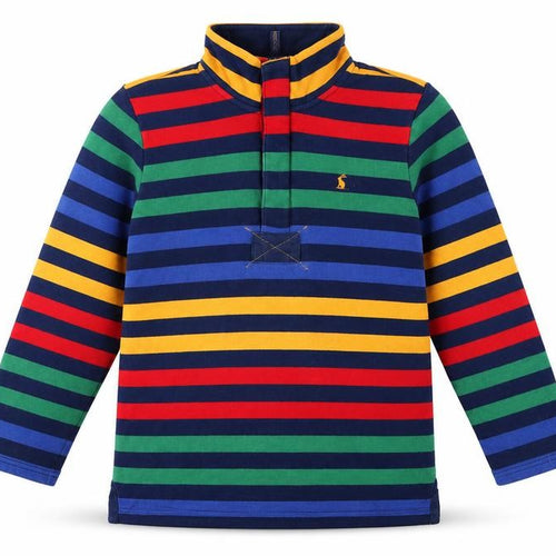 Joules Boys Multicoloured 11-12 Years 1/4 Zip Striped Sweatshirt