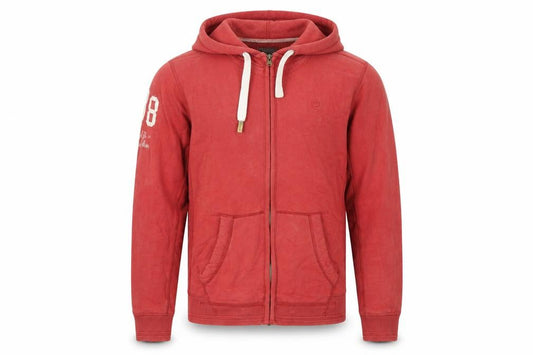 Fat Face Men’s Red L Full Zip Hooded Cotton Graphic Hoodie