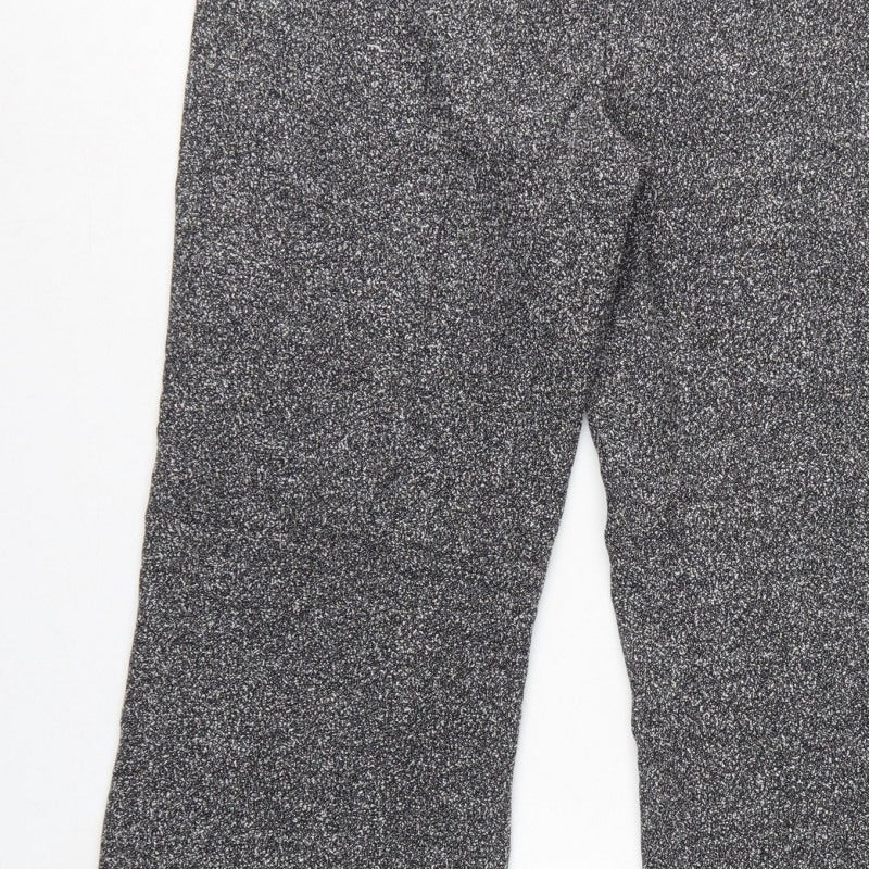 New Look Women Grey Marl Wide-Leg Knit Trousers UK 14 Workwear