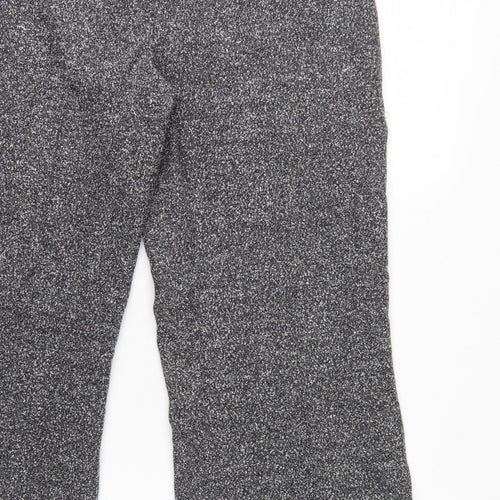 New Look Women Grey Marl Wide-Leg Knit Trousers UK 14 Workwear