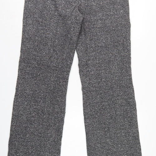 New Look Women Grey Marl Wide-Leg Knit Trousers UK 14 Workwear