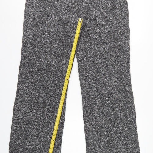 New Look Women Grey Marl Wide-Leg Knit Trousers UK 14 Workwear