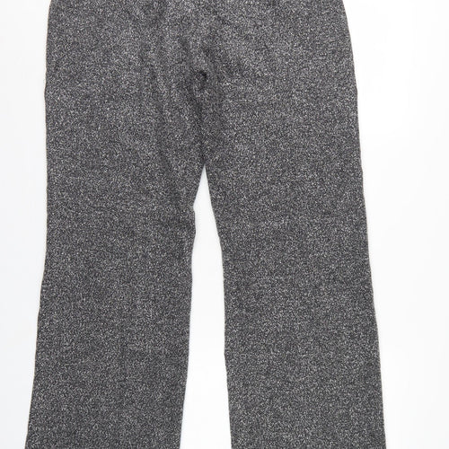 New Look Women Grey Marl Wide-Leg Knit Trousers UK 14 Workwear