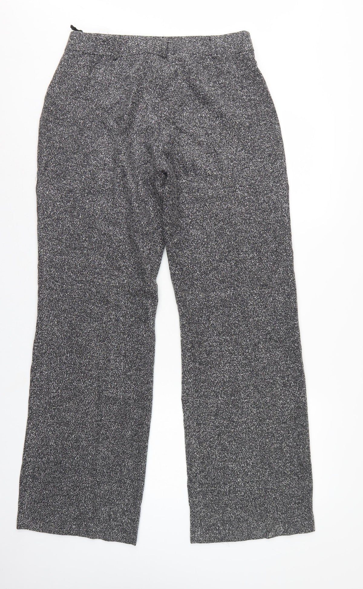 New Look Women Grey Marl Wide-Leg Knit Trousers UK 14 Workwear