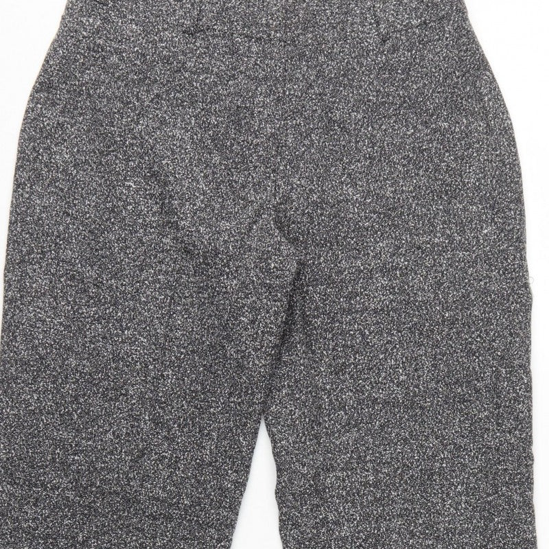 New Look Women Grey Marl Wide-Leg Knit Trousers UK 14 Workwear
