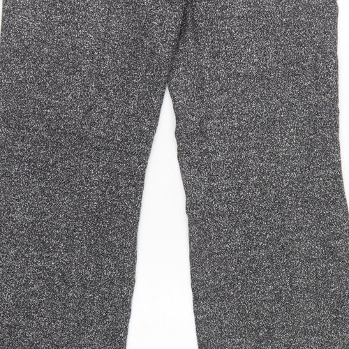 New Look Women Grey Marl Wide-Leg Knit Trousers UK 14 Workwear