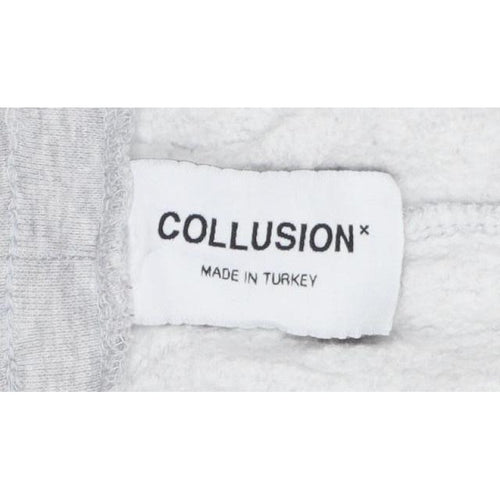 Collusion Women Grey Petite UK 8 Cuffed Jogger Sweatpants Drawstring