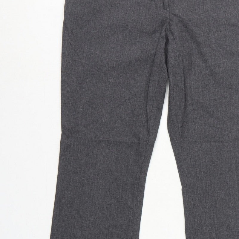 H&M Women Grey UK 10 Straight Leg Dress Trousers Workwear