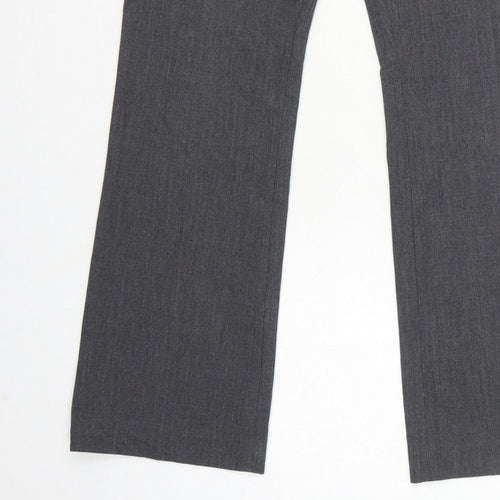 H&M Women Grey UK 10 Straight Leg Dress Trousers Workwear