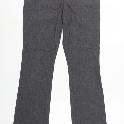 H&M Women Grey UK 10 Straight Leg Dress Trousers Workwear