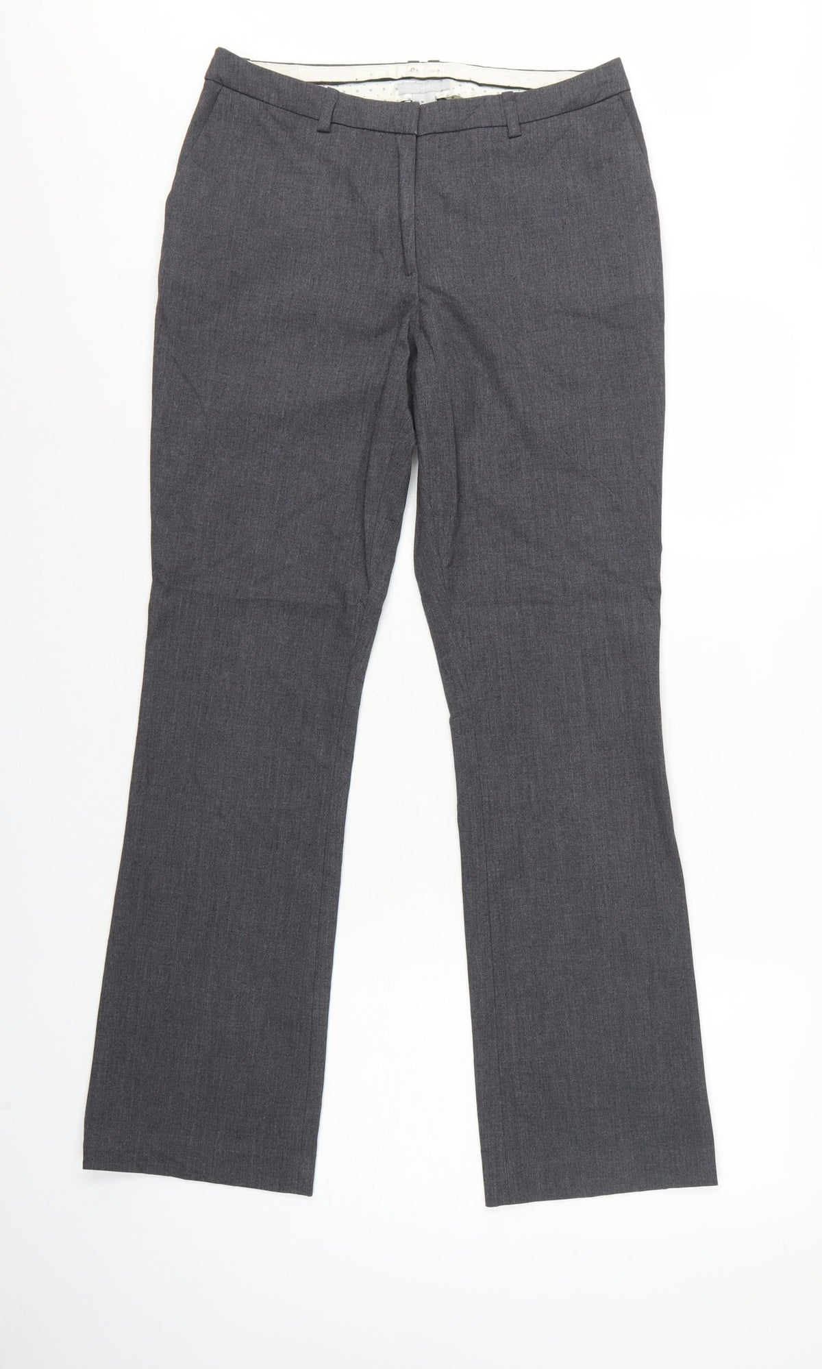 H&M Women Grey UK 10 Straight Leg Dress Trousers Workwear