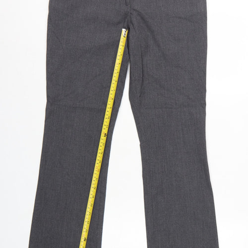 H&M Women Grey UK 10 Straight Leg Dress Trousers Workwear