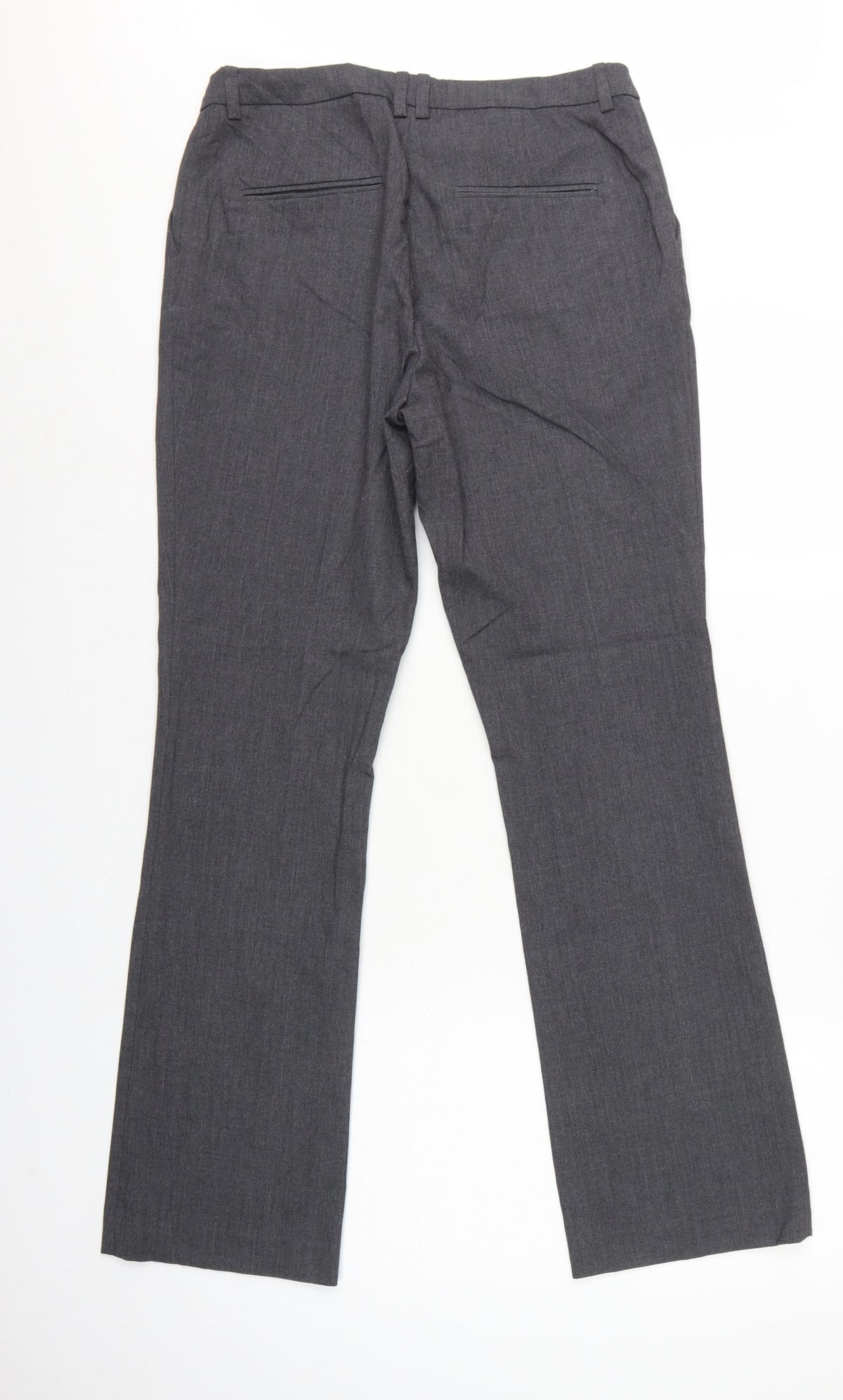 H&M Women Grey UK 10 Straight Leg Dress Trousers Workwear