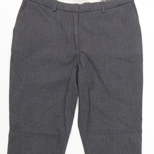 H&M Women Grey UK 10 Straight Leg Dress Trousers Workwear