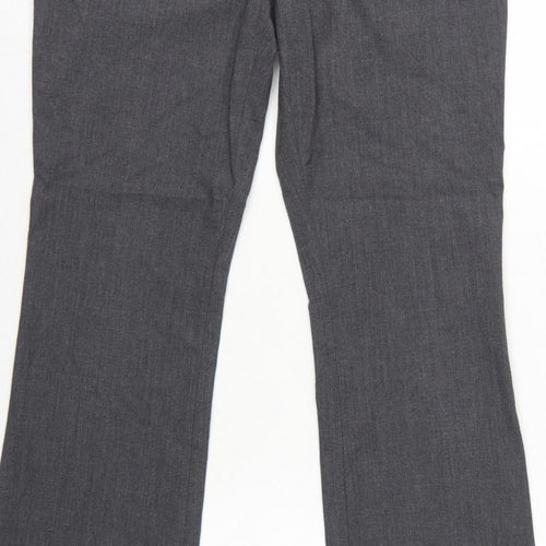 H&M Women Grey UK 10 Straight Leg Dress Trousers Workwear