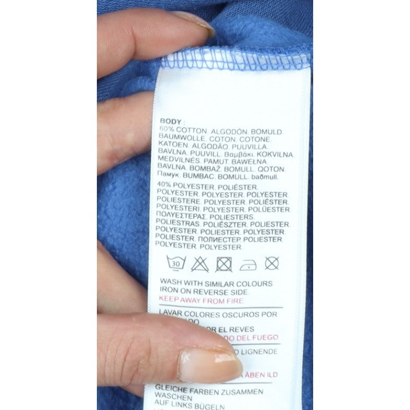 Crosshatch Men’s Blue M Pullover Hoodie Logo Graphic Fleece