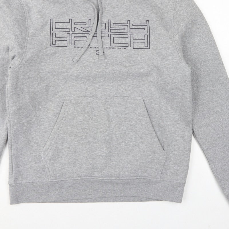 Crosshatch Men’s Grey L Pullover Graphic Logo Hoodie