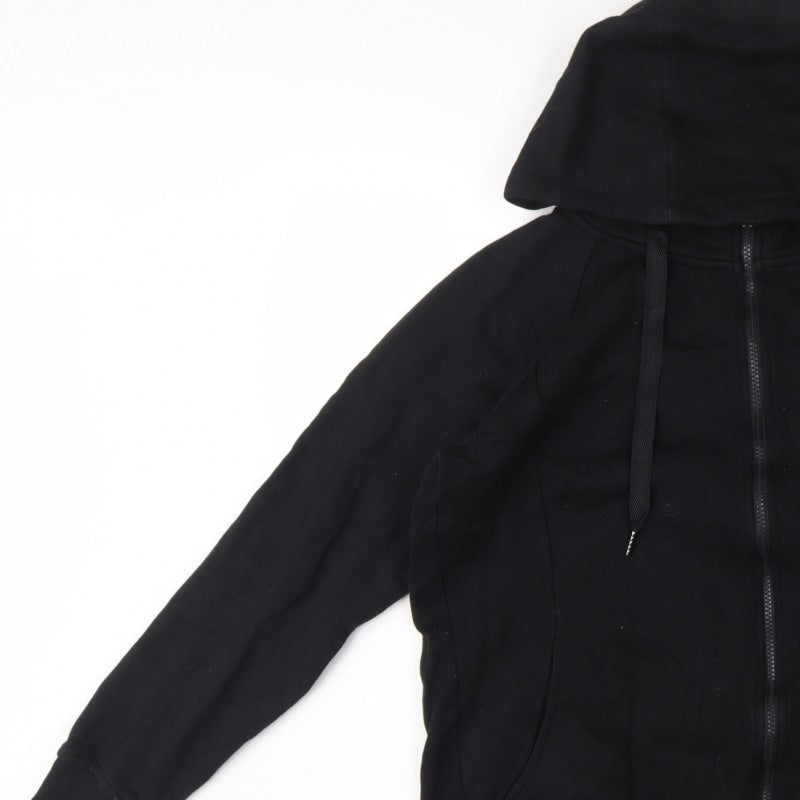 Seraphine Women Black L Maternity Full Zip Hooded Fleece Hoodie