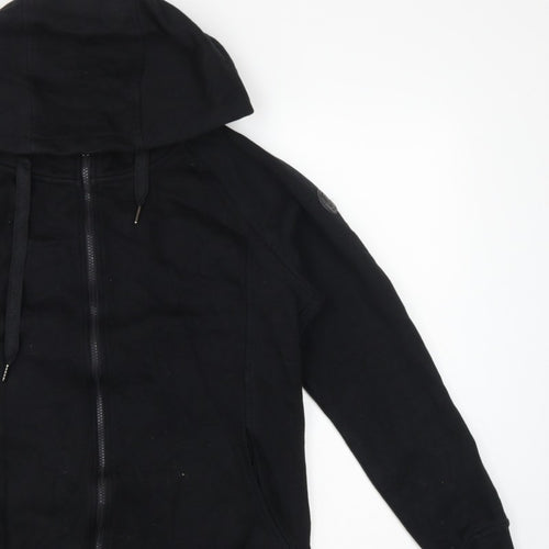 Seraphine Women Black L Maternity Full Zip Hooded Fleece Hoodie