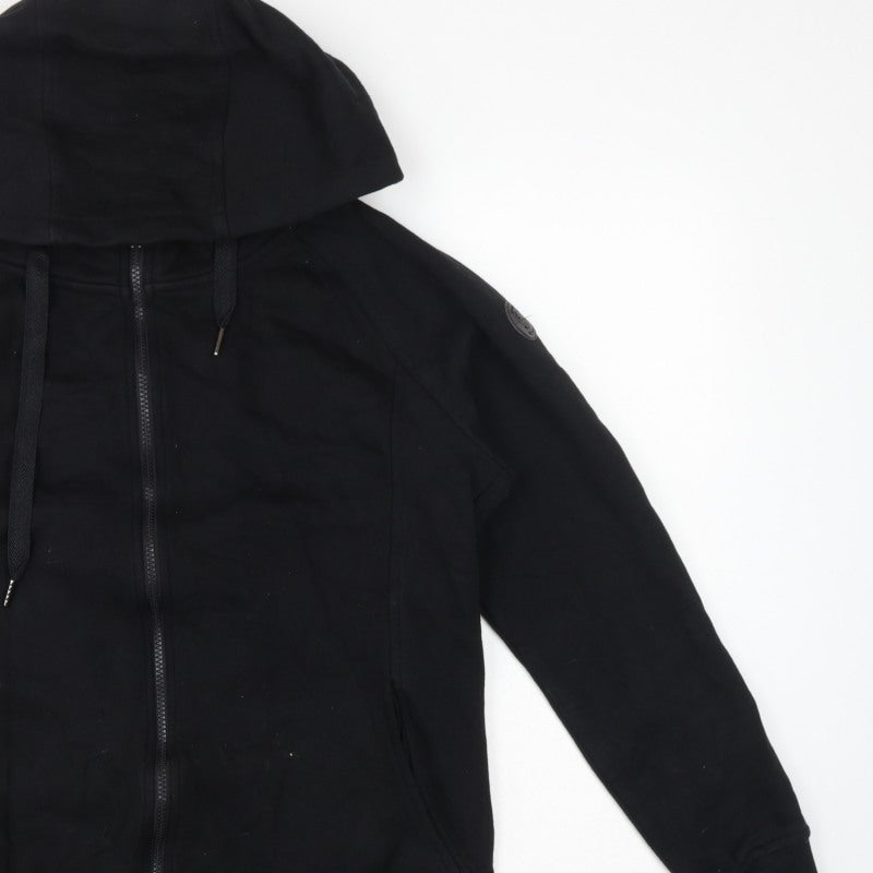 Seraphine Women Black L Maternity Full Zip Hooded Fleece Hoodie