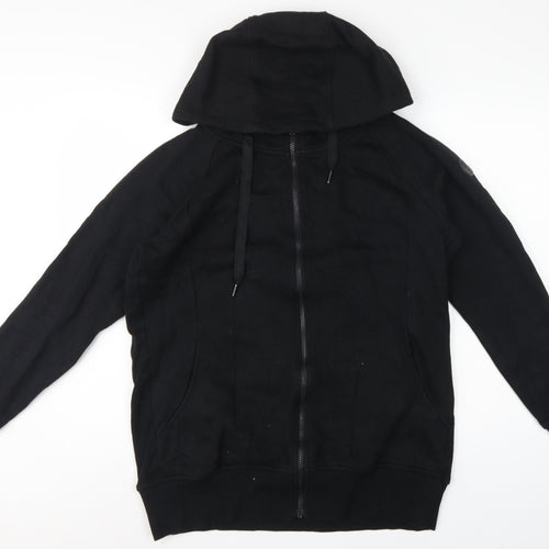 Seraphine Women Black L Maternity Full Zip Hooded Fleece Hoodie