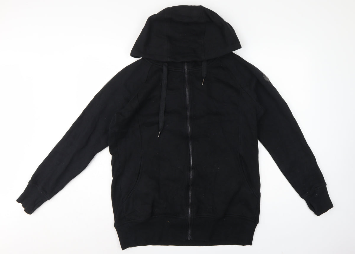 Seraphine Women Black L Maternity Full Zip Hooded Fleece Hoodie
